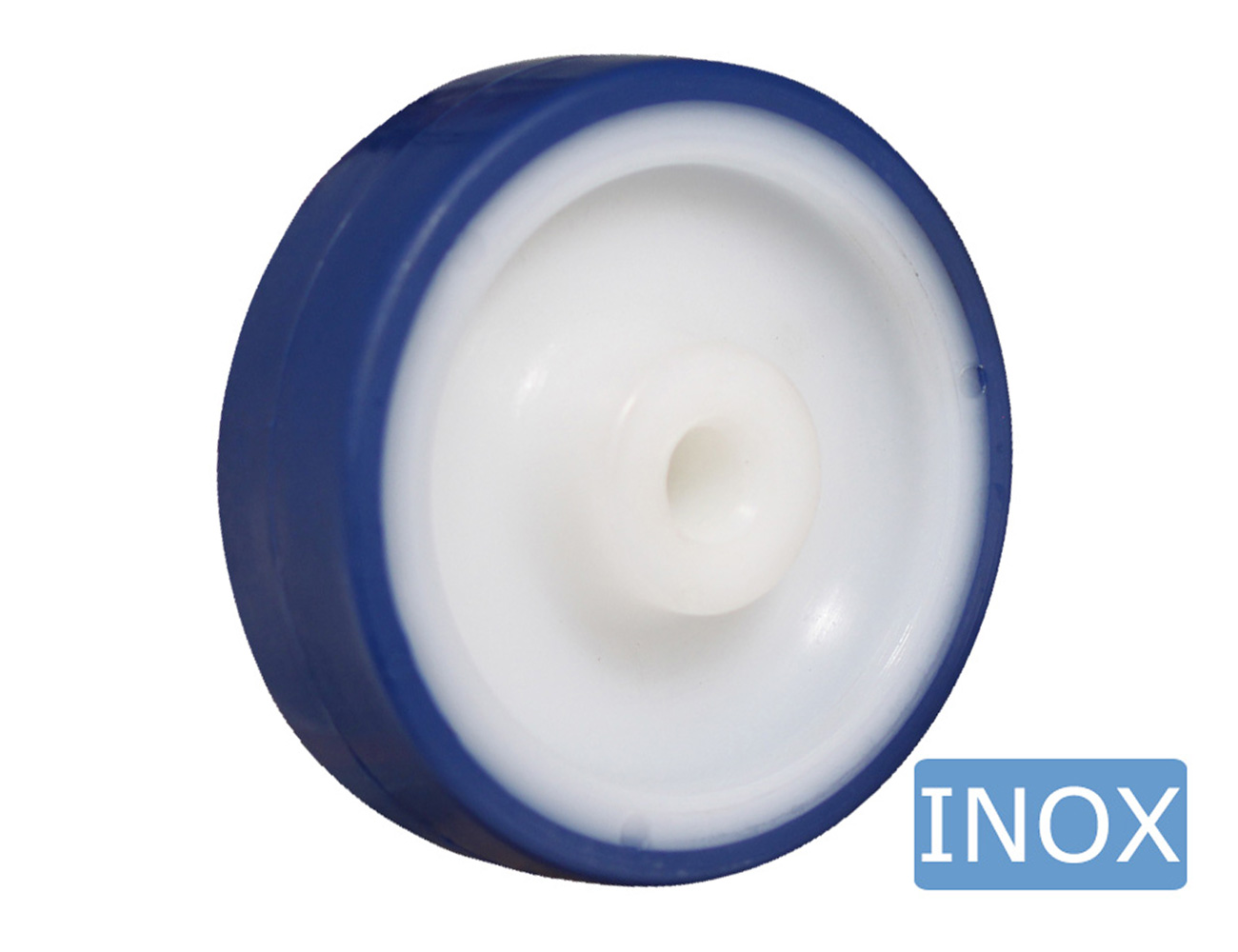 Hygiene wielen TPU band - max 600kg - RVS gaffel